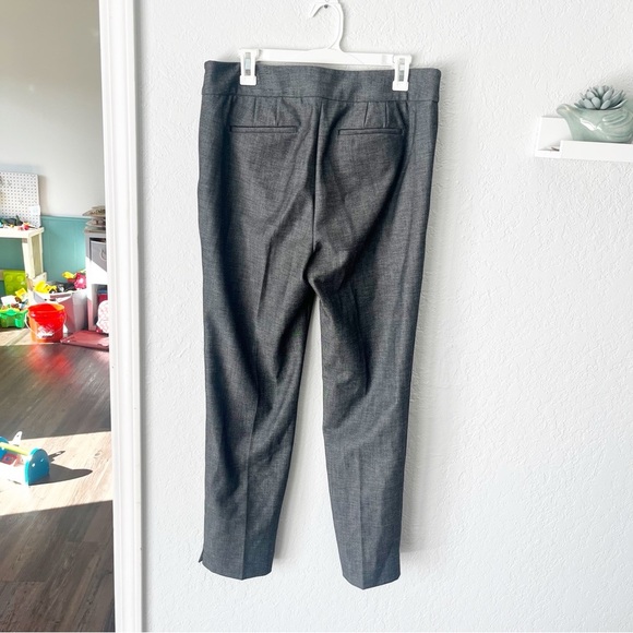 Talbots Pants Women's 10 Chatham Ankle Gray Sharkskin Slim Mid-Rise Side Zip - Picture 2 of 8